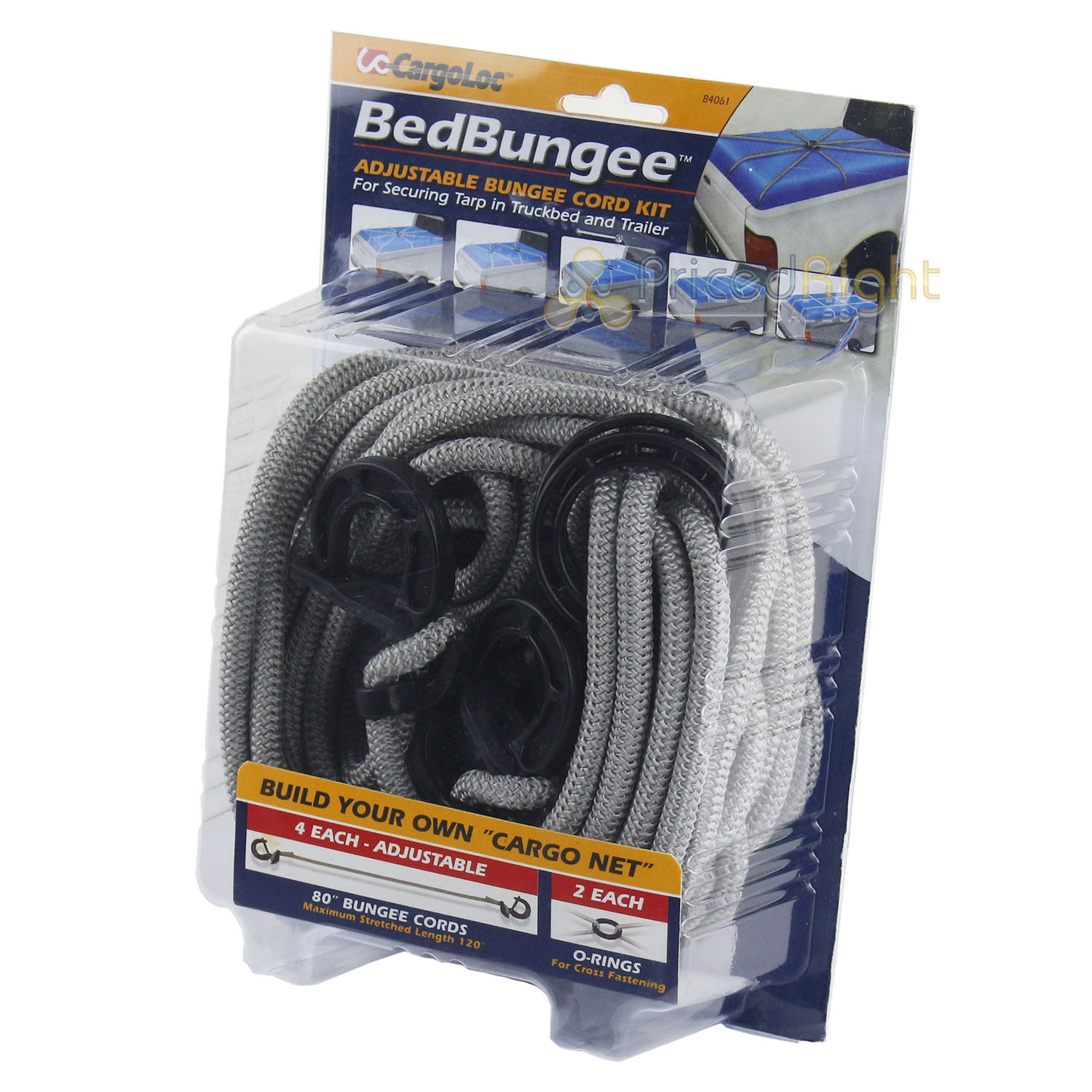 CargoLoc 80" Bed Bungee 4 Piece Adjustable Bungee Cord Kit Truck Bed
